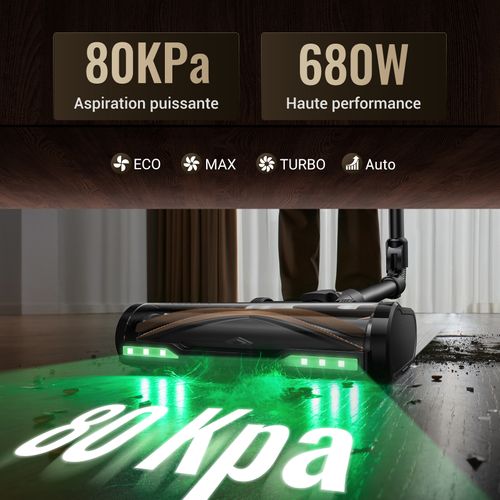 Aspirateur Balai Sans Fil - P020 Onepass - 70 Min/80kpa/680w - Tube Pliable - Avec Réservoir D'eau