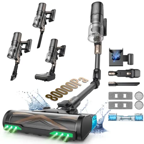 Aspirateur Balai Sans Fil - P020 Onepass - 70 Min/80kpa/680w - Tube Pliable - Avec Réservoir D'eau