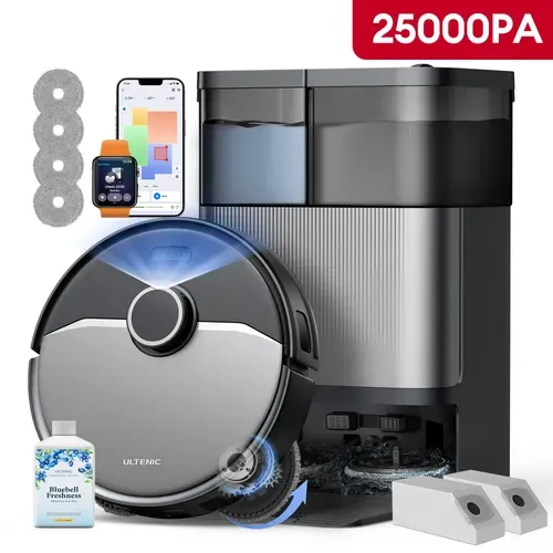 Aspirateur Robot M50-25 000 Pa/200 min- Navigation LiDAR- Station multifonction tout-en-un