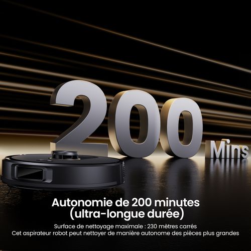Qo20 Plus Robot Aspirateur Laveur 12,000pa Avec Station Sans Sac Vidage Automatique, 200min, 4l