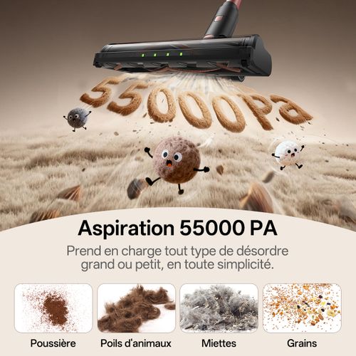 Blitz V10 Pro - aspirateur Balai Sans Fil-50kpa/100aw-45min-éclairage LED - tube Télescopique