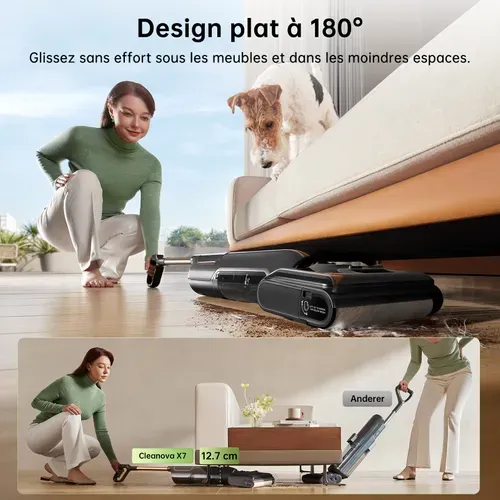 X7 - aspirateur Balai Laveur 70kpa/580w Aspirateur Balai Sans Fil - 65min Autonomie - Écran LED