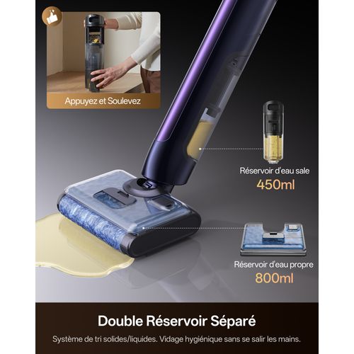 Aspirateur Balai Laveur 3 en 1 AC1 TFlex | 180° Plat | 25 kPa | 65 min | Nouvelle génération