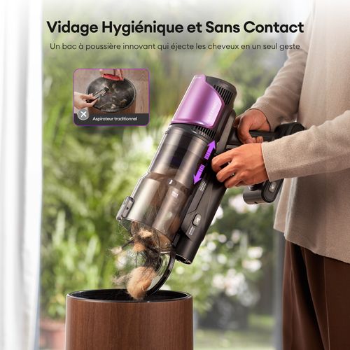 UM20 Mopper Aspirateur Balai Sans Fil Réservoir d'eau 250ml amovible 85 kPa-60 min & Tube Flexible