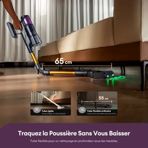 UM20 Mopper Aspirateur Balai Sans Fil Réservoir d'eau 250ml amovible 85 kPa-60 min & Tube Flexible