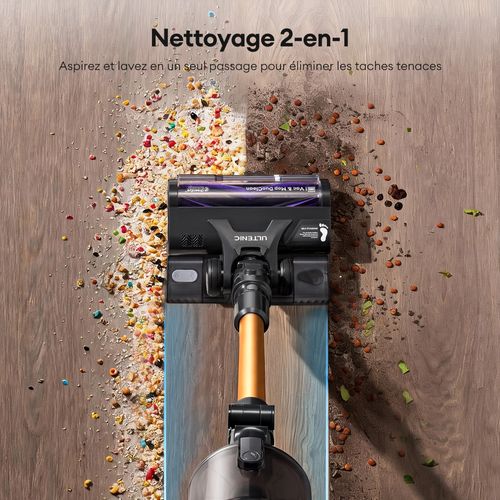 UM20 Mopper Aspirateur Balai Sans Fil Réservoir d'eau 250ml amovible 85 kPa-60 min & Tube Flexible