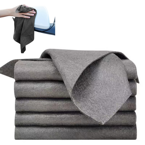 Lot De 5 Chiffons Magiques 30x40 Cm, Super Absorbants Et Réutilisables, En Microfibre, Gris