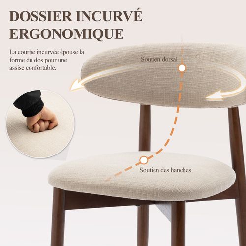 Lot De 4 Chaises Nordiques Robustes Et élégantes, Confortables, Pour Salle à Manger Et Cuisine,beige