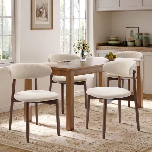 Lot De 4 Chaises Nordiques Robustes Et élégantes, Confortables, Pour Salle à Manger Et Cuisine,beige