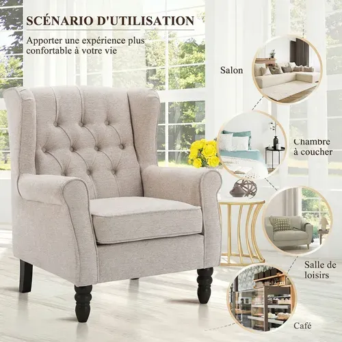 Fauteuil Design Minimaliste, Confort Et Style Pour Intérieur Moderne, Beige