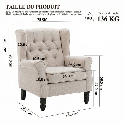 Fauteuil Design Minimaliste, Confort Et Style Pour Intérieur Moderne, Beige