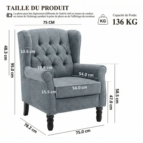 Fauteuil Design Minimaliste, Confort Et Style Pour Intérieur Moderne, Bleu