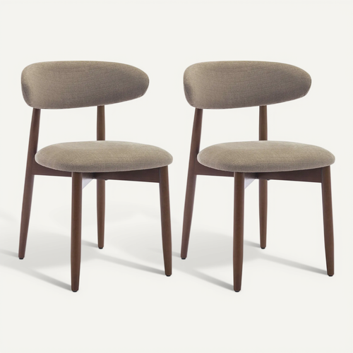 Lot De 2 Chaises De Salle à Manger, Assise En Mousse Haute Densité, Dossier Ergonomique, Marron