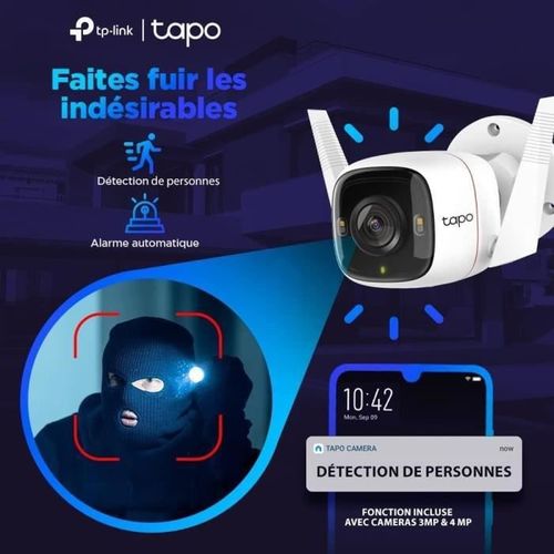 Tapo Caméra Surveillance Wifi Extérieur Caméra Ip Haute Résolution 3mp , Vision Nocturne