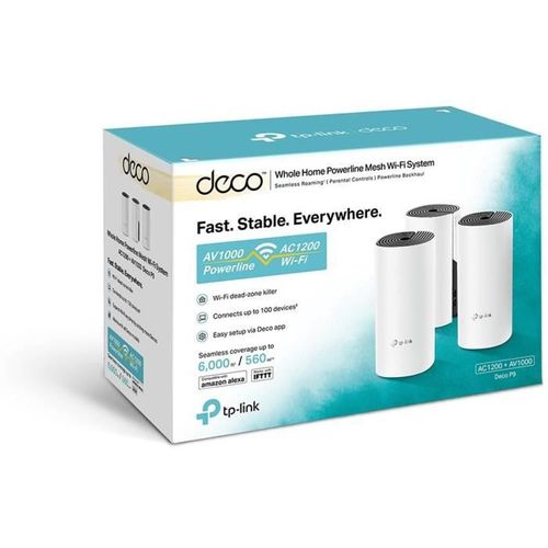 Deco P9(3-pack) Solution Hybride Wifi Mesh Ac1300 Mbps Multiroom + Cpl Av1000 Mbps