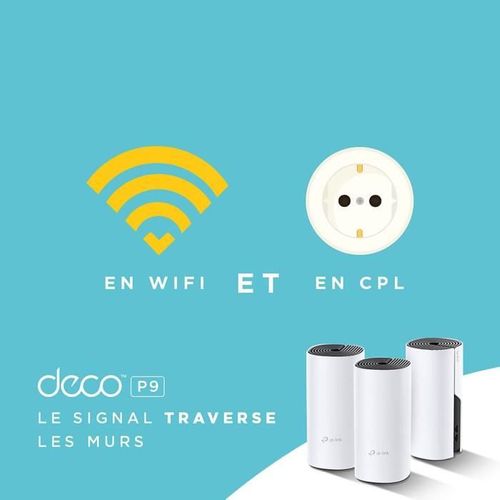 Deco P9(3-pack) Solution Hybride Wifi Mesh Ac1300 Mbps Multiroom + Cpl Av1000 Mbps