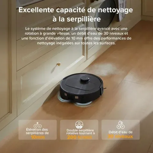 Qr 598 - Aspirateur Robot Laveur - 8000 Pa - Station Multifonctionnelle - Anti-enchevetrement