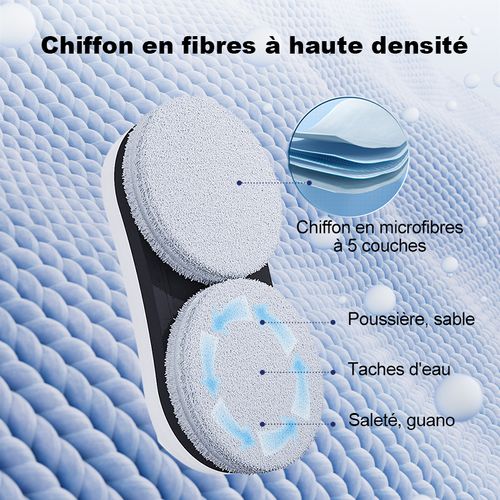 Robot Lave Vitre YW610 - Haute performance, rservoir d'eau 30mL，Dix chiffons de nettoyage