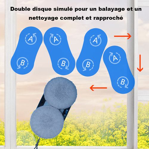 Robot Lave Vitre YW610 - Haute performance, rservoir d'eau 30mL，Dix chiffons de nettoyage