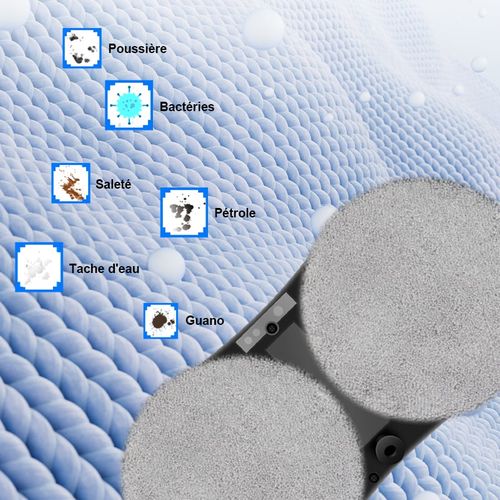 Robot Lave Vitre HCR-10 Noir -   Nettoyage auto -  Dix chiffons de nettoyage