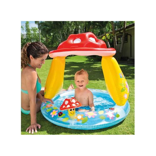 Piscine Pataugeoire Gonflable Pare-soleil Champignon 102 X 102 X 89 Cm