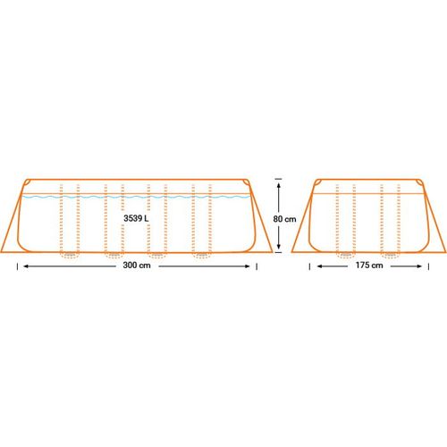 Piscine Tubulaire Prism Rectangulaire 4.88 X 2.44 X 1.07m Intex + Accessoires
