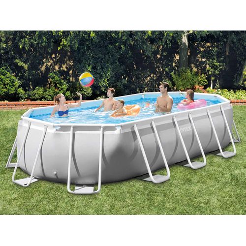 Piscine Ovale En Kit Baltik - Longueur 503 Cm X Largeur 274 Cm - Gris Clair