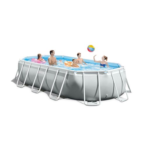 Piscine Ovale En Kit Baltik - Longueur 503 Cm X Largeur 274 Cm - Gris Clair