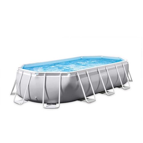 Piscine Ovale En Kit Baltik - Longueur 503 Cm X Largeur 274 Cm - Gris Clair