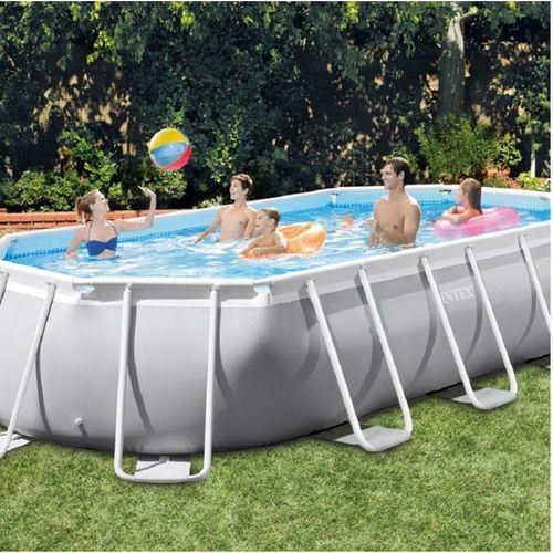 Piscine Ovale En Kit Baltik - Longueur 503 Cm X Largeur 274 Cm - Gris Clair