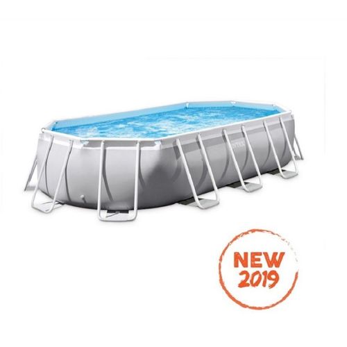 Piscine Ovale En Kit Baltik - Longueur 503 Cm X Largeur 274 Cm - Gris Clair