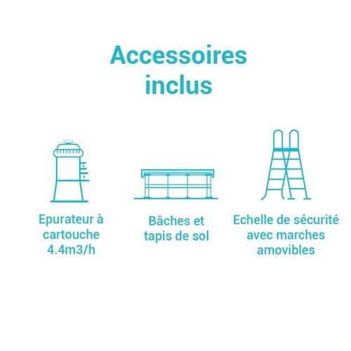 Grande Piscine Ronde En Kit Baltik - Diamètre 549 Cm - Effet Gris Cérusé