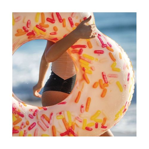 Bouée Donut XXL 120 Cm – Flotteur Piscine/plage Gonflable, Design Glacé, Matériaux Résistants, Pour Adultes Et Enfants