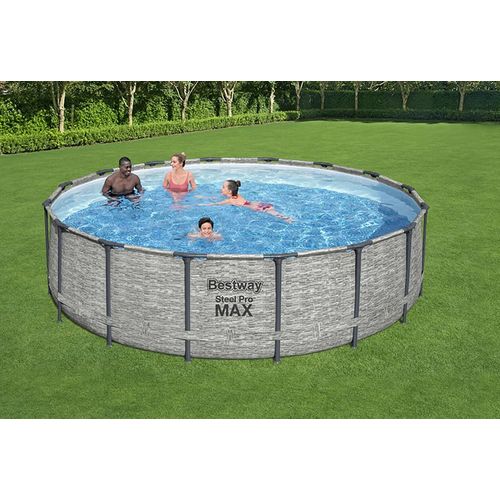 Kit Piscine Tubulaire   Steel Pro Max  488 X 122 Cm  Ronde Livrée Avec Pompe De Filtration