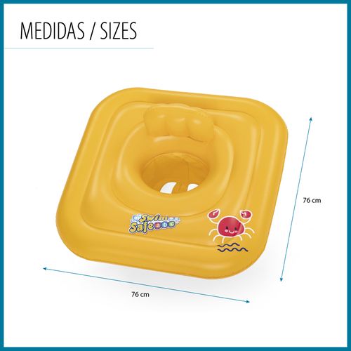 Bouée Gonflable Pour Bébés De 1 À 2 Ans Bestway Swin Safe 72x24 Cm Avec Siège Inclus Couleur Jaune