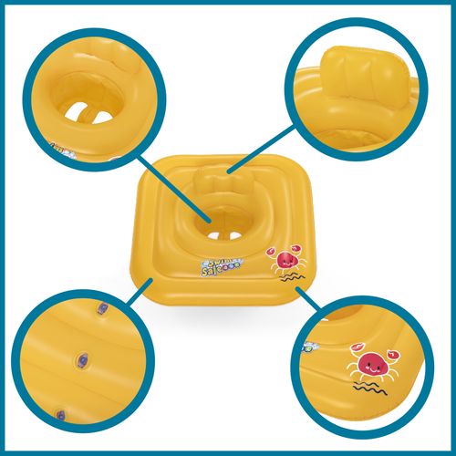 Bouée Gonflable Pour Bébés De 1 À 2 Ans Bestway Swin Safe 72x24 Cm Avec Siège Inclus Couleur Jaune