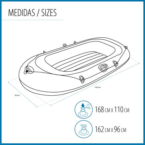 Bateau Gonflable Individuel   Kondor Elite 1000 Raft 162x96x20 Cm Avec Poignées Et Sol Gonflable