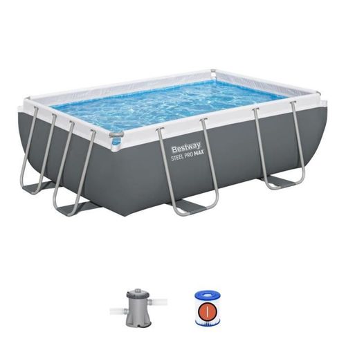 Piscine Hors Sol Rectangulaire Tubulaire 282 X 196 X 84 Cm Avec Pompe