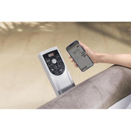 Spa Gonflable Carré 4 à 6 Places, 140 Airjets, Wi-fi Et Isolation Energysense