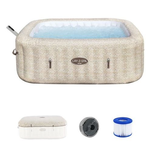 Spa Gonflable Carré Rome 5–7 Places - 180 Airjet, Pompe Ultrafit, Wi‑fi