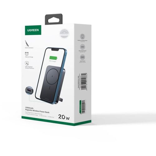 Power Bank Magnétique 10000mah 20w Avec Magsafe, USB-c et USB-a — Gris