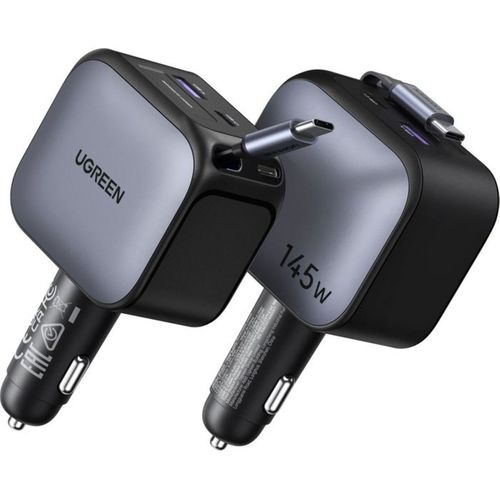 Nexode Ec604 Chargeur Voiture 145w USB-c Avec Câble Rétractable 70 Cm