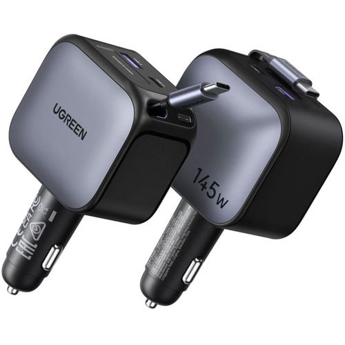 Nexode Ec604 Chargeur Voiture 145w USB-c Avec Câble Rétractable 70 Cm