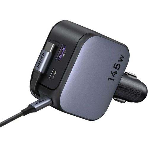 Nexode Ec604 Chargeur Voiture 145w USB-c Avec Câble Rétractable 70 Cm