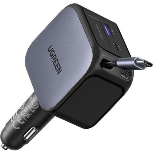 Nexode Ec604 Chargeur Voiture 145w USB-c Avec Câble Rétractable 70 Cm