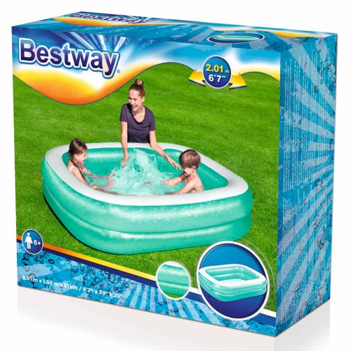 Piscine Gonflable   Bleu Rectangulaire 201x150x51 Cm