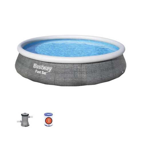 Piscine gonflable Autoportée Fast Set Aspect Rotin 3,96 x 0,84 m avec pompe filtration