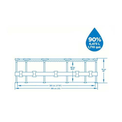 Piscine Hors-sol Tubulaire   Steel Pro 366x76 Cm