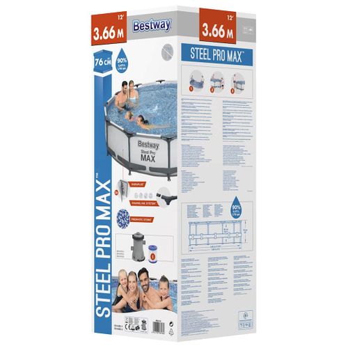Ensemble De Piscine Steel Pro Max 366x76 Cm