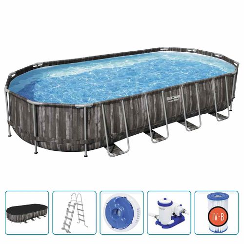 Ensemble De Piscine Ovale 7,32x3,66x1,22 M